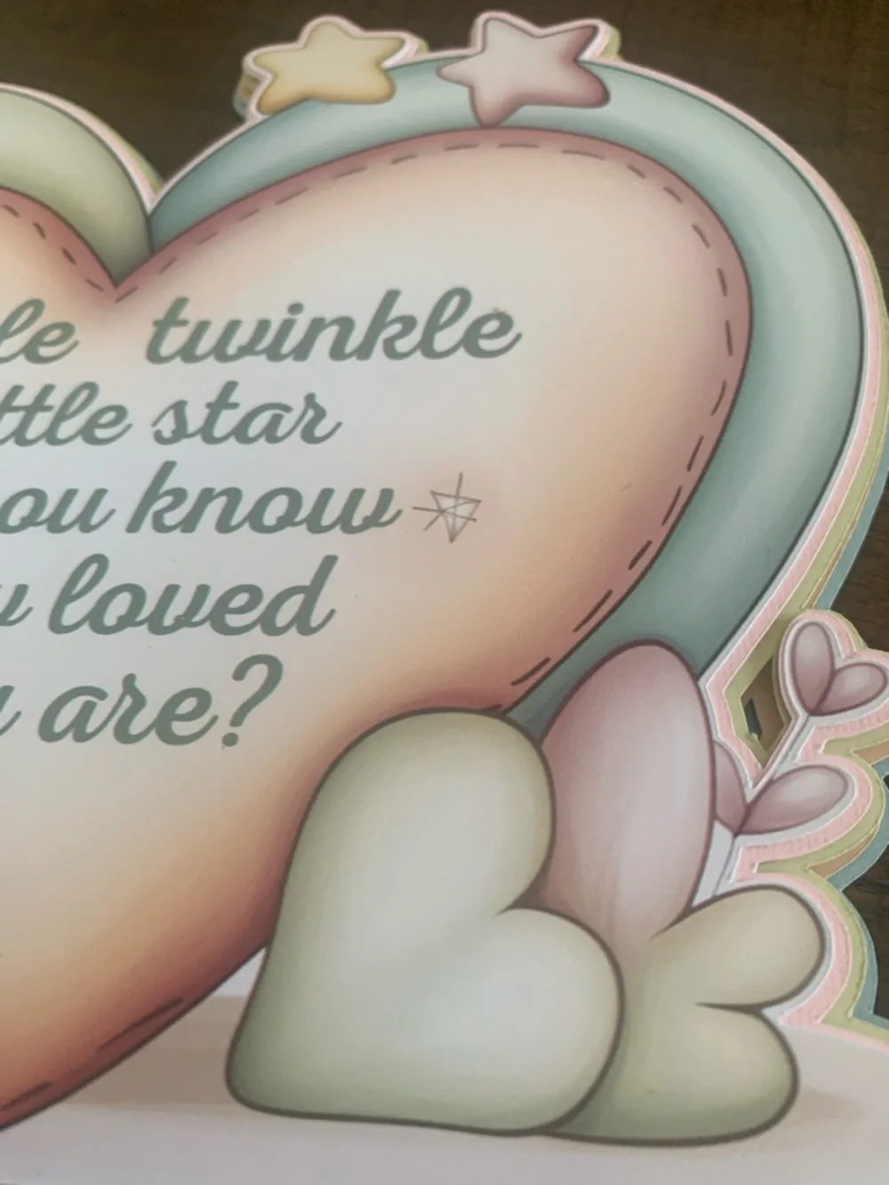 Twinkle Twinkle Little Star Pastel Heart Party Sign - Baby Shower Decoration